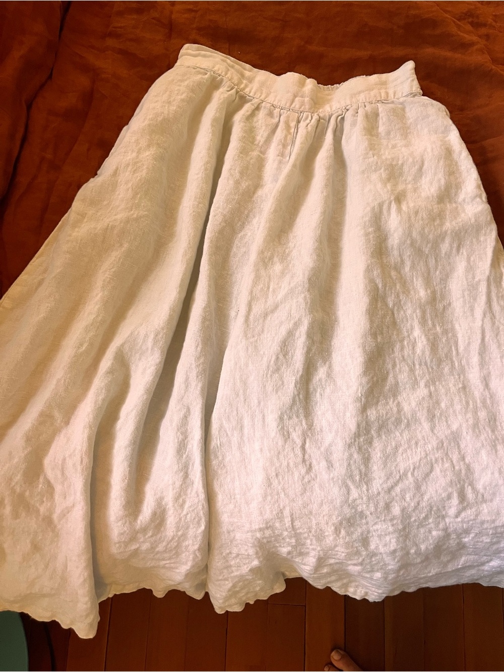 Linenfox White Wide-Leg Linen Pants